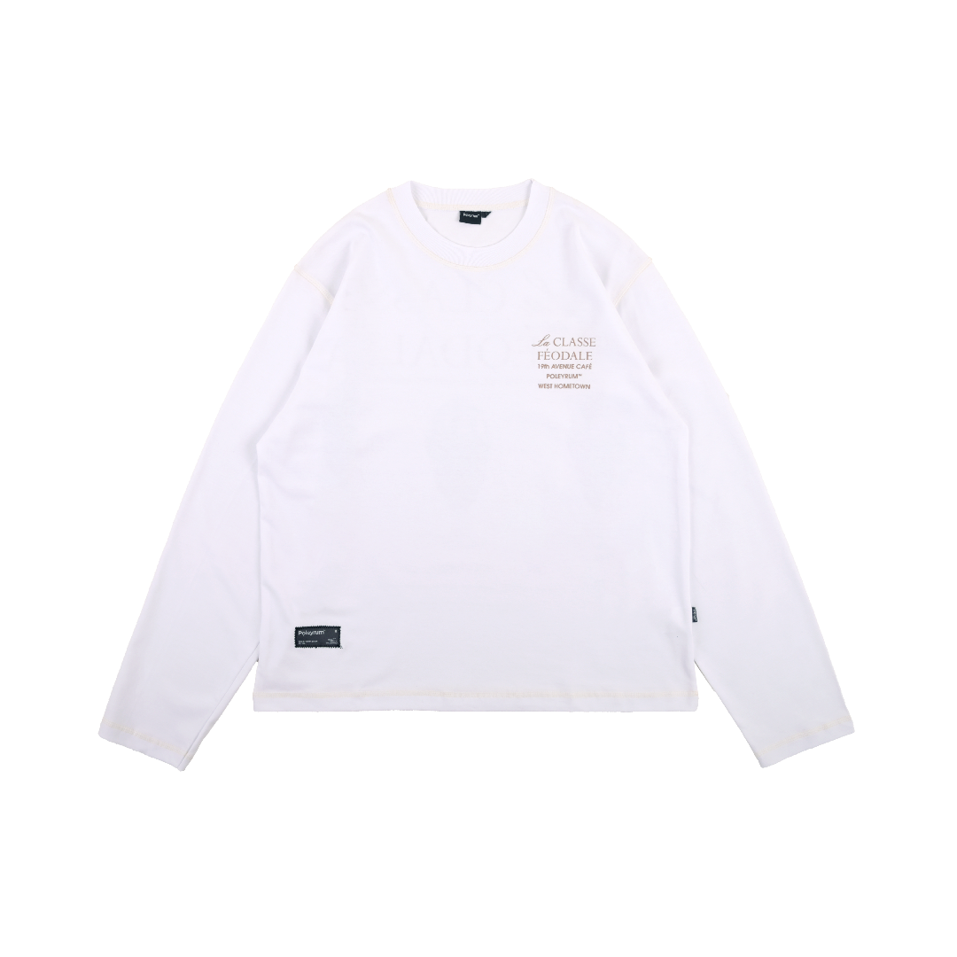 Poleyrum Nonchalant Long Sleeve T-Shirt - White - Image 2