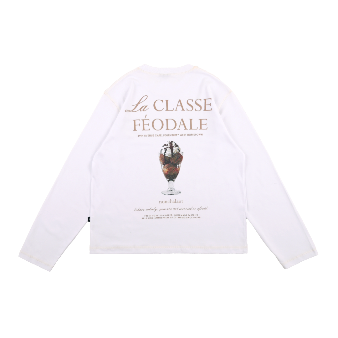 Poleyrum Nonchalant Long Sleeve T-Shirt - White