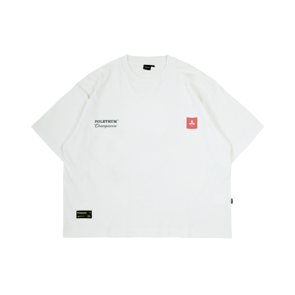 Poleyrum Championne Oversized T-Shirt - Broken White