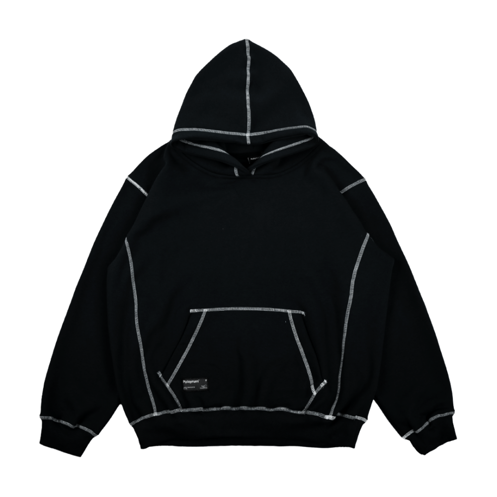 Poleyrum Gekruist Hoodie - Black