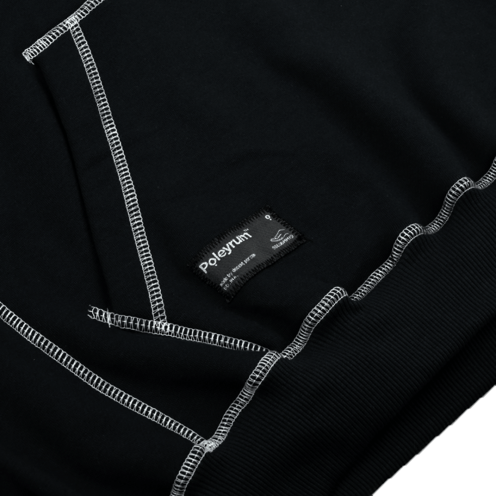 Alternative view of Poleyrum Gekruist Hoodie - Black