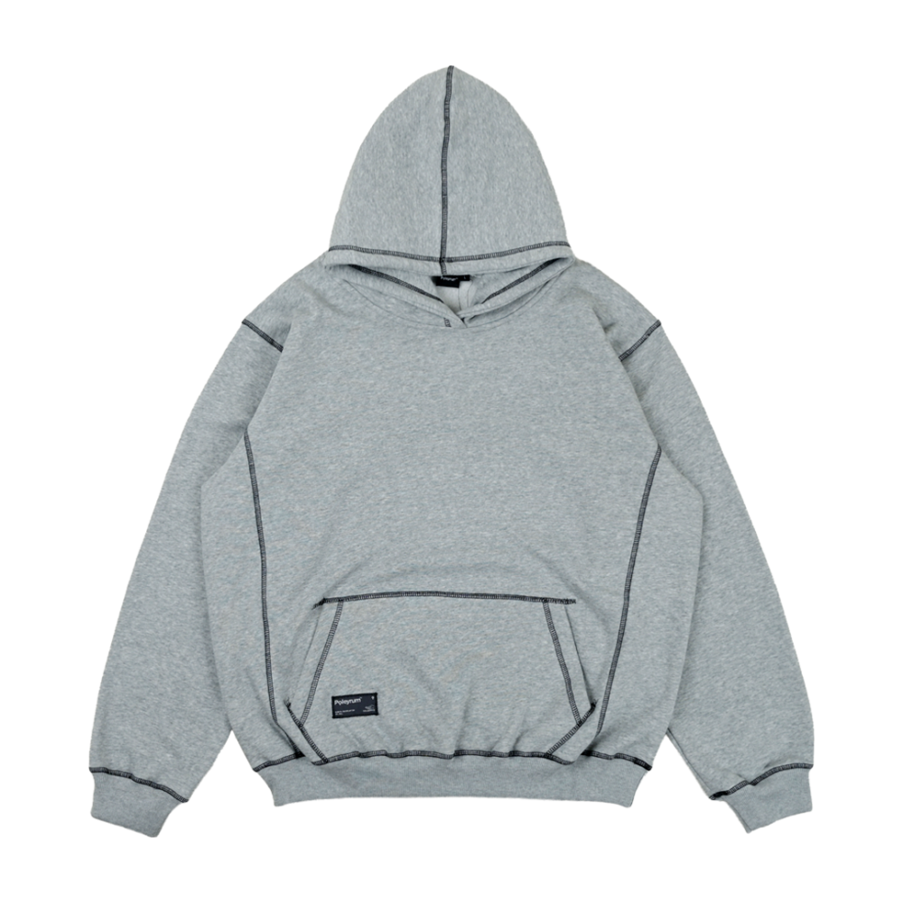 Poleyrum Gekruist Hoodie - Light Grey