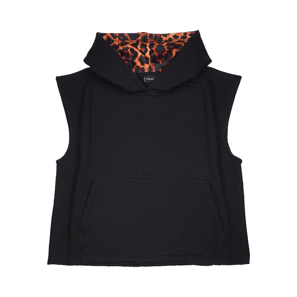 Poleyrum Stealth Sleeveless Hoodie - Black