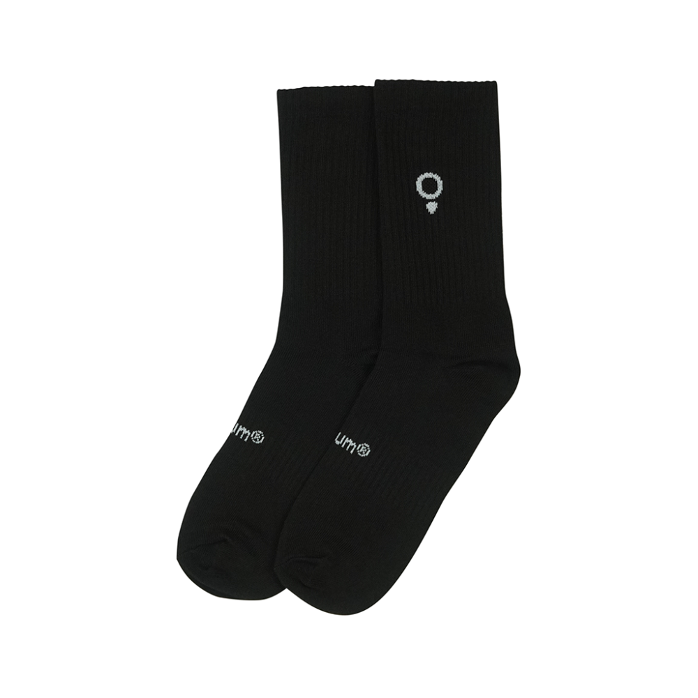 Alternative view of Poleyrum Mile Crew Socks - Black and White