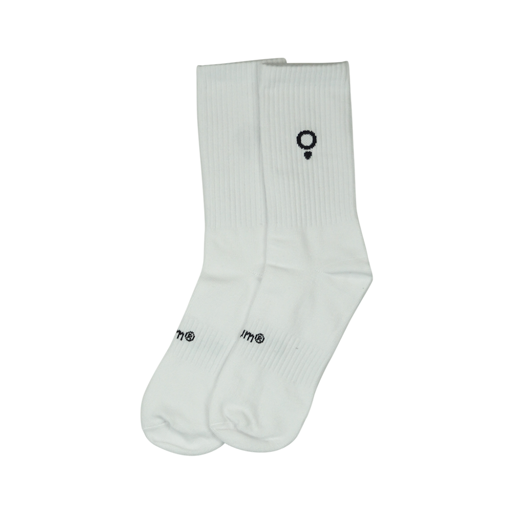 Poleyrum Mile Crew Socks - Black and White - Image 3