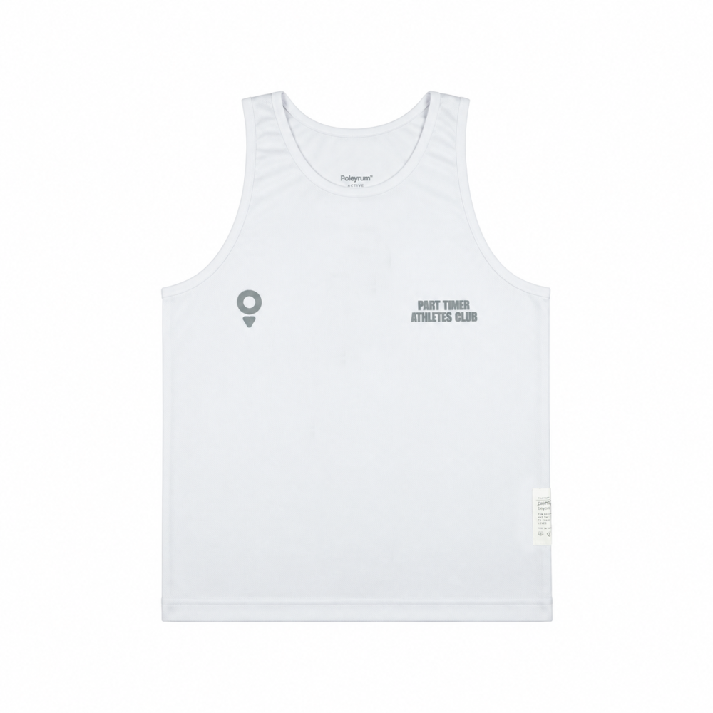 Alternative view of Poleyrum Runlicious Running Singlet - White