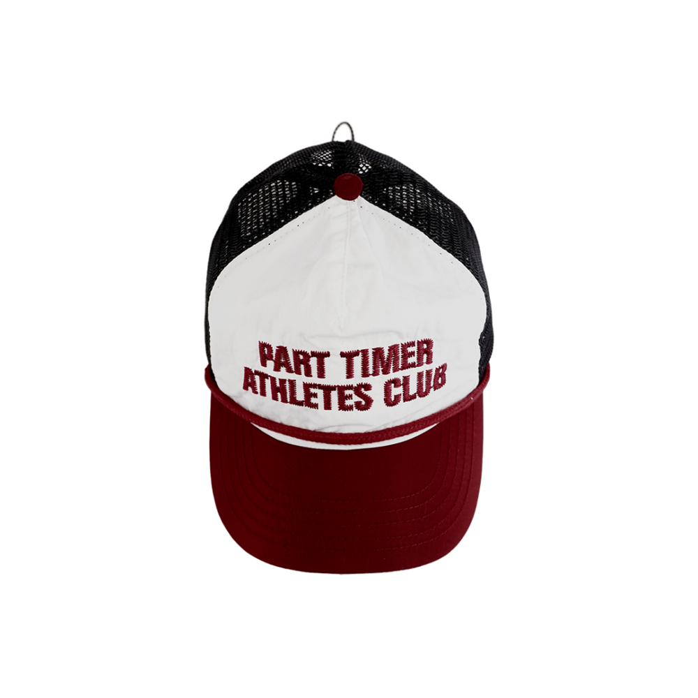 Alternative view of Poleyrum Part Timer 5-Panel Running Cap - White & Maroon