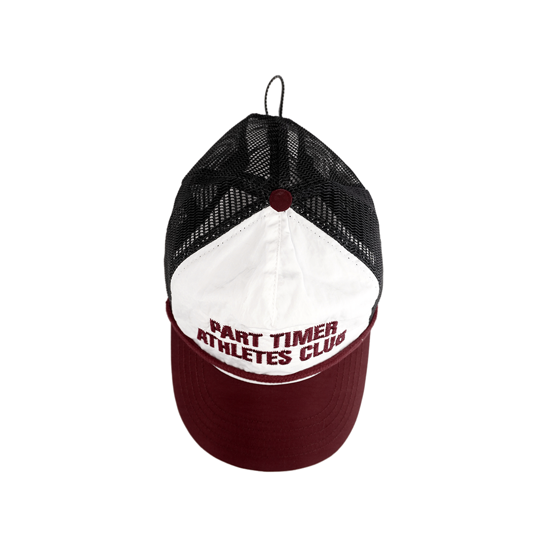 Poleyrum Part Timer 5-Panel Running Cap - White & Maroon - Image 4