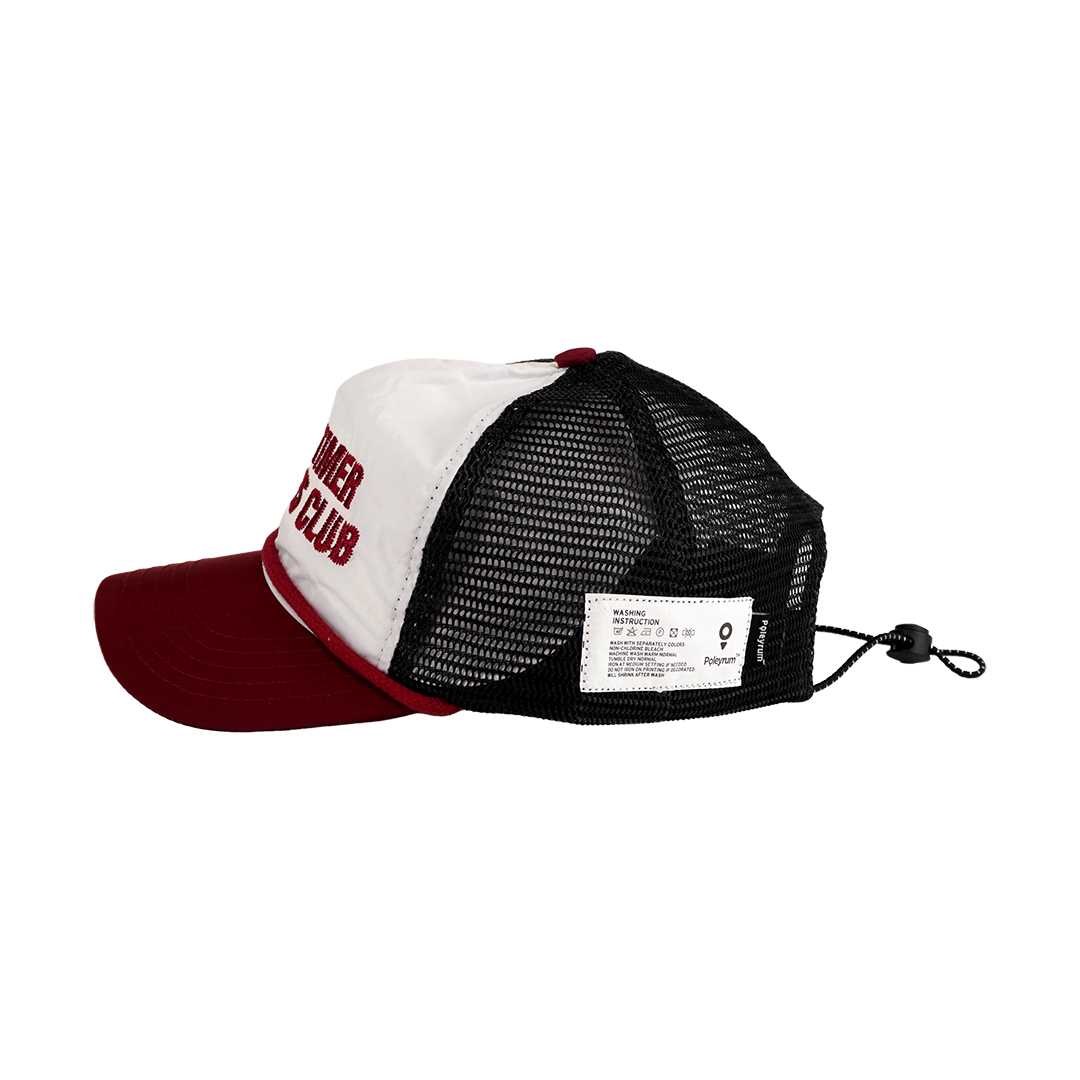 Poleyrum Part Timer 5-Panel Running Cap - White & Maroon - Image 3