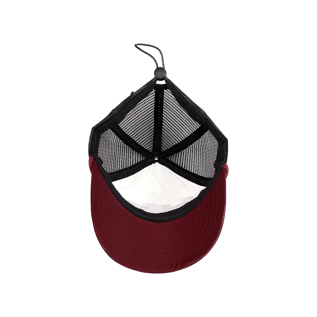 Poleyrum Part Timer 5-Panel Running Cap - White & Maroon - Image 5