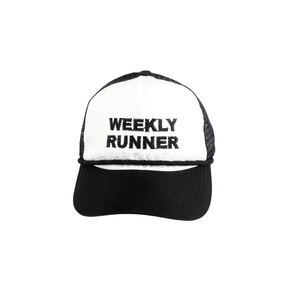Poleyrum Weekly Runner 5-Panel Running Cap - White & Black