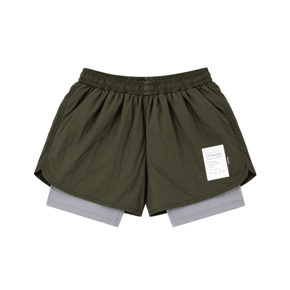 Poleyrum Jungle Running Shorts Double Layer - Army Green