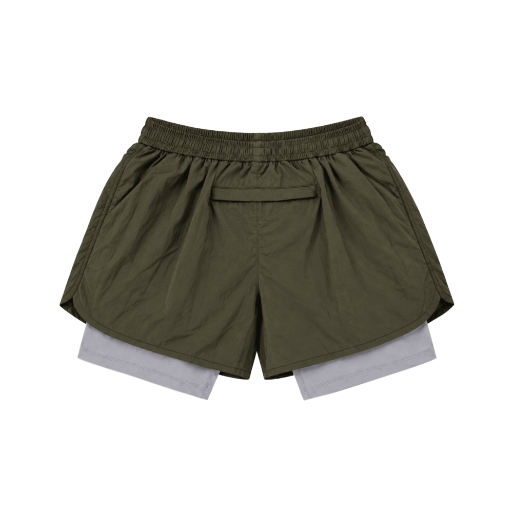 Alternative view of Poleyrum Jungle Running Shorts Double Layer - Army Green