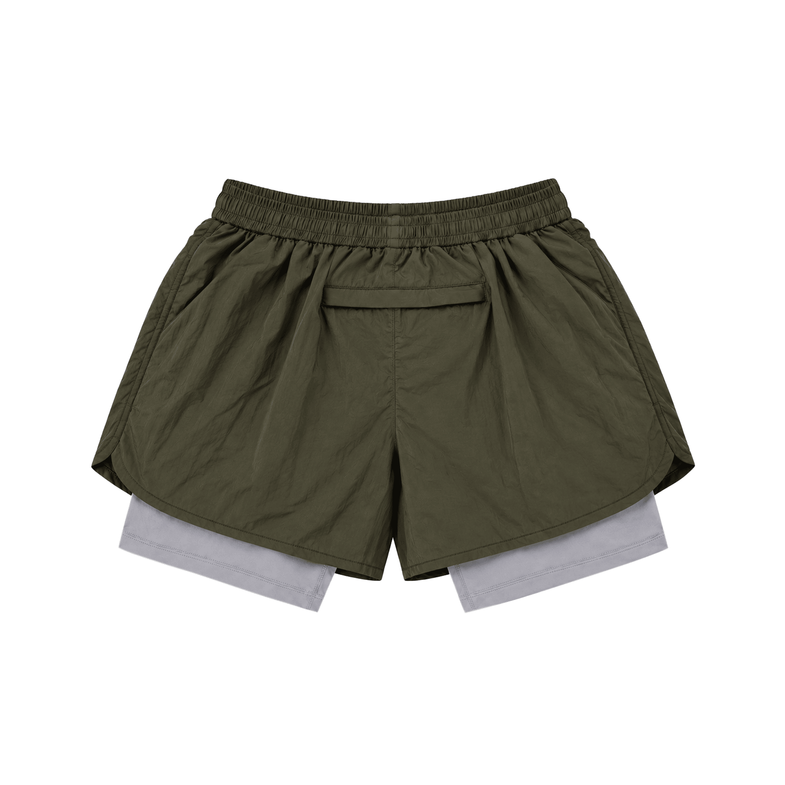 Poleyrum Jungle Running Shorts Double Layer - Army Green - Image 2