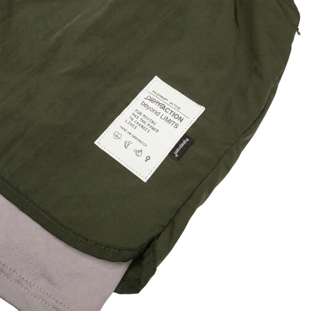 Poleyrum Jungle Running Shorts Double Layer - Army Green - Image 4