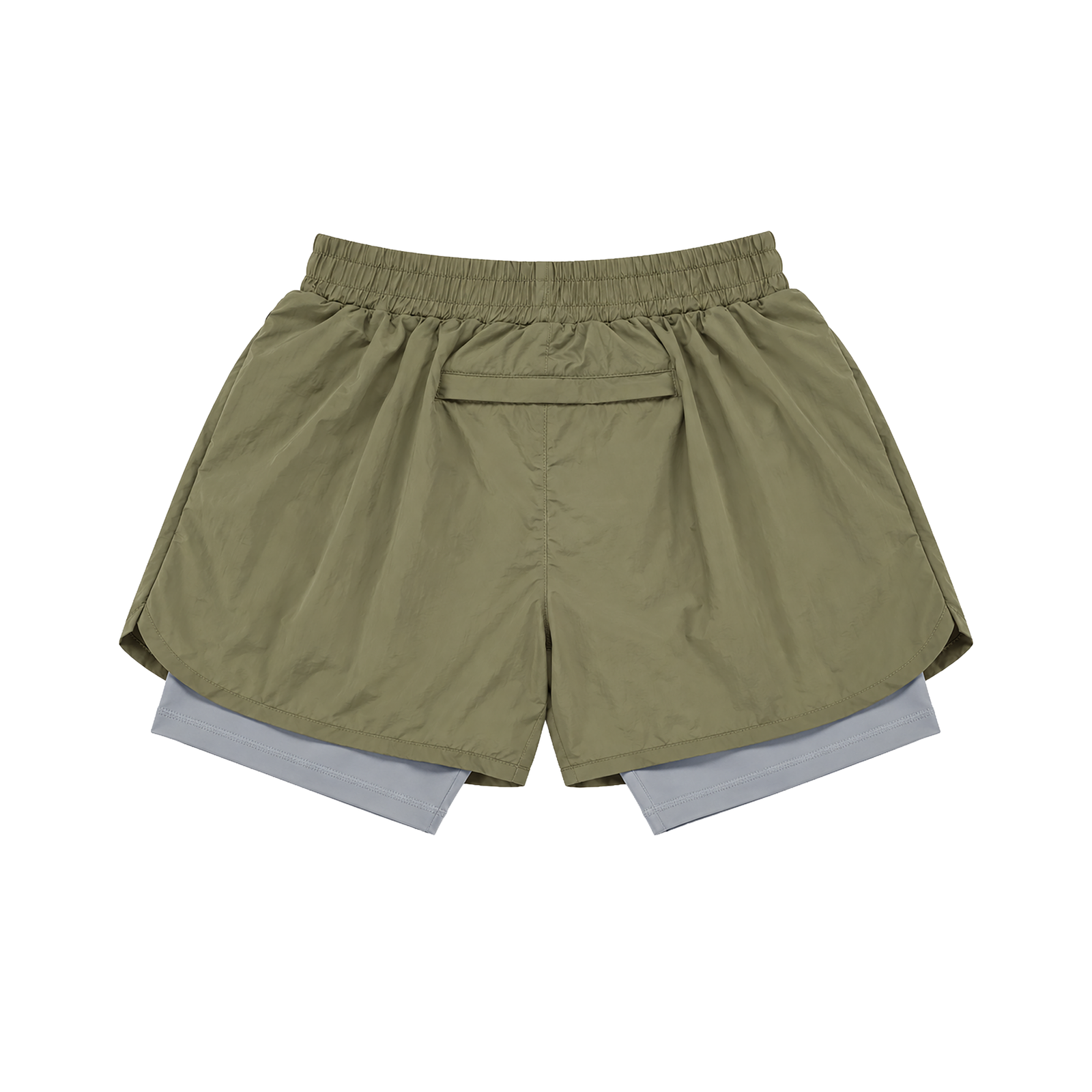 Poleyrum Jungle Running Shorts Double Layer - Olive Green - Image 2
