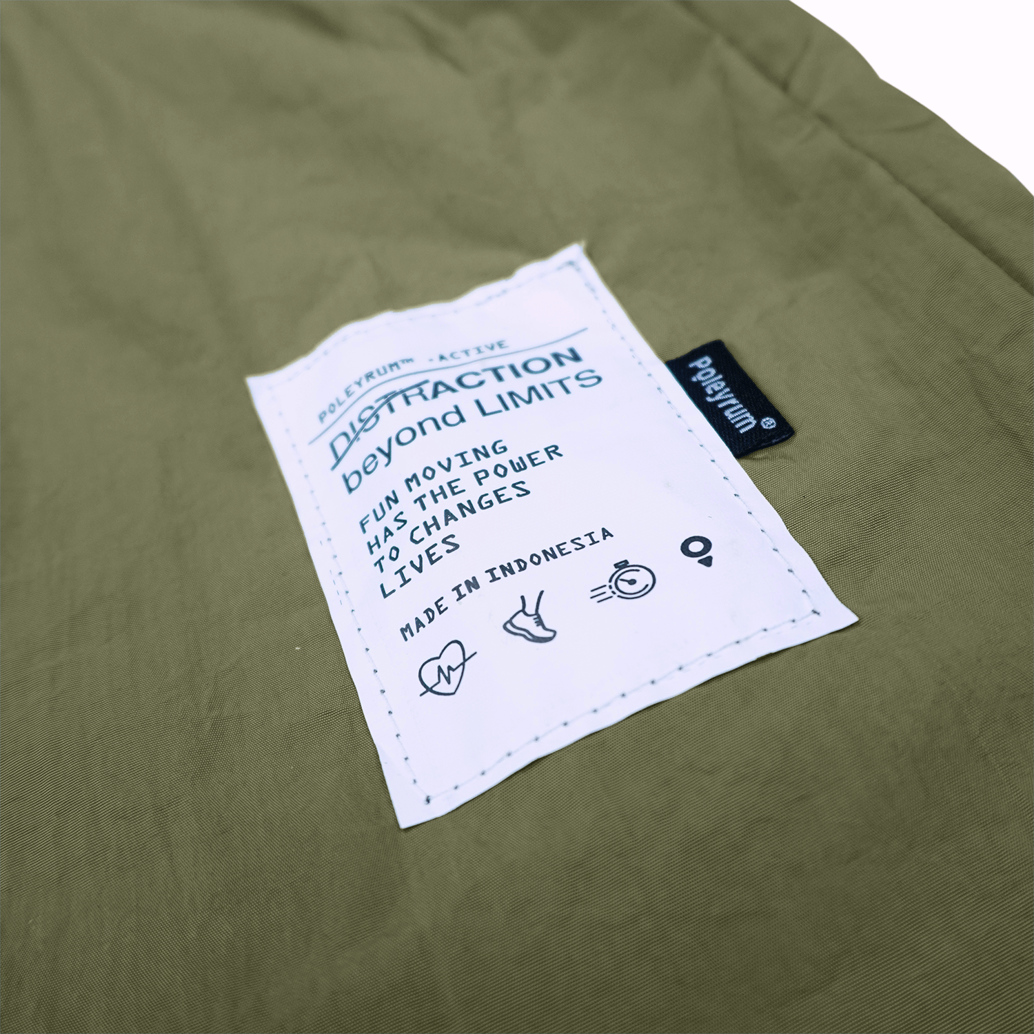 Poleyrum Jungle Running Shorts Double Layer - Olive Green - Image 4