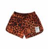 Poleyrum Leopard Running Shorts Single Layer - Orange Black