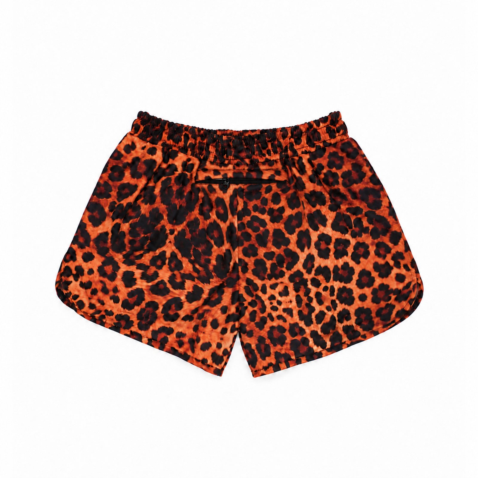 Poleyrum Leopard Running Shorts Single Layer - Orange Black - Image 2