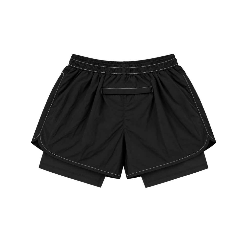 Alternative view of Poleyrum Panther Running Shorts Double Layer - Black